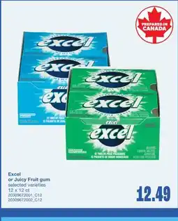 Wholesale Club EXCEL OR JUICY FRUIT GUM, 12 x 12 ct offer