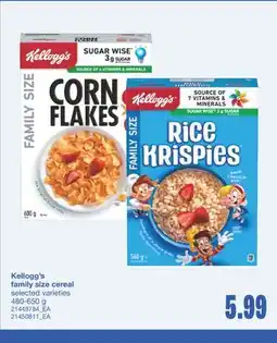 Wholesale Club FAMILY SIZE CEREAL, 480-650 G offer