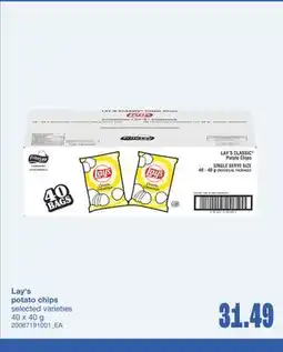 Wholesale Club POTATO CHIPS, 40 X 40 G offer
