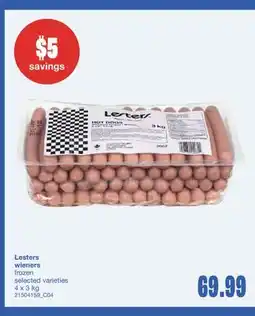 Wholesale Club LESTERS WIENERS, 4 x 3 kg offer