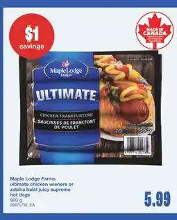 Wholesale Club ULTIMATE CHICKEN WIENERS OR ZABIHA HALAL JUICY SUPREME HOT DOGS, 900 G offer
