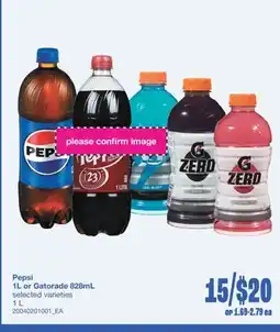 Wholesale Club PEPSI 1L OR GATORADE 828ML offer