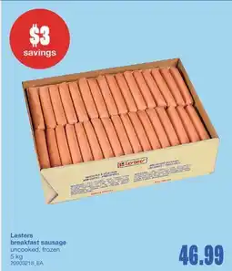 Wholesale Club LESTERS BREAKFAST SAUSAGE, 5kg offer