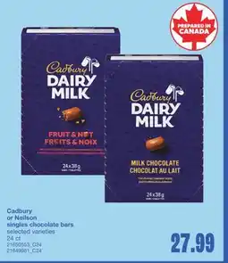 Wholesale Club SINGLES CHOCOLATE BARS, 24 CT offer