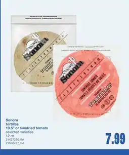 Wholesale Club TORTILLAS 13.5 OR SUNDRIED TOMATO, 12 CT offer