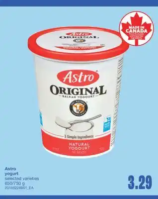 Wholesale Club ASTRO YOGURT, 650/750 g offer