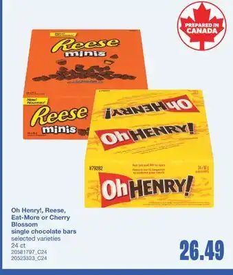 Wholesale Club EAT-MORE OR CHERRY BLOSSOM SINGLE CHOCOLATE BARS, 24 CT offer