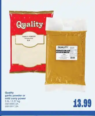 Wholesale Club GARLIC POWDER OR MILD CURRY POWER, 5 LB / 2.27 KG offer