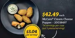 Wholesale Club CREAM CHEESE POPPER offer