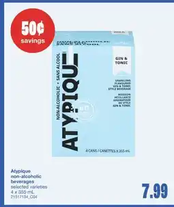 Wholesale Club ATYPIQUE NON-ALCOHOLIC BEVERAGES, 4 X 355 ML offer