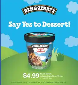 Wholesale Club BEN & JERRY'S, 473 ML offer