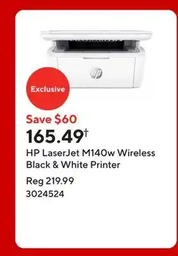 Staples HP LaserJet M140w Wireless Black & White Printer offer