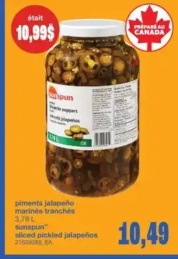Wholesale Club PIMENTS JALAPEÑO MARINÉS TRANCHÉS SUNSPUN, 3,78 L offer