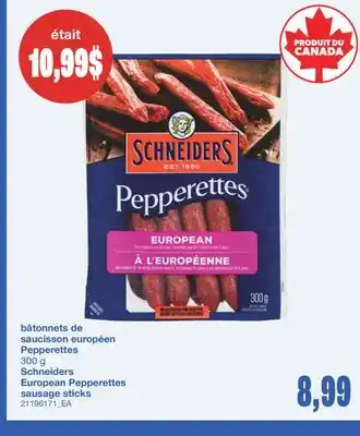 Wholesale Club BÂTONNETS DE SAUCISSON EUROPÉEN PEPPERETTES, 300 g offer