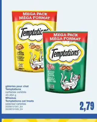 Wholesale Club GÂTERIES POUR CHAT TEMPTATIONS, 43-454 g offer