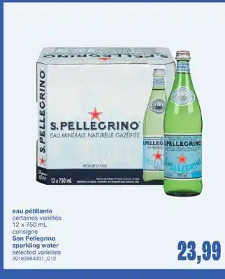 Wholesale Club EAU PÉTILLANTE, 12 x 750 mL offer