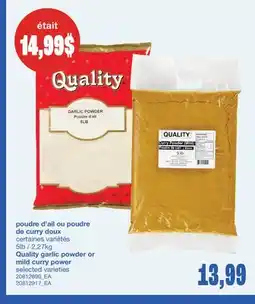 Wholesale Club POUDRE D'AIL OU POUDRE DE CURRY DOUX, 5LB / 2,27KG offer