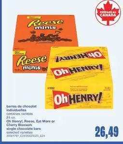 Wholesale Club BARRES DE CHOCOLAT INDIVIDUELLES, 24 UN offer