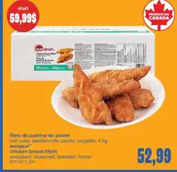 Wholesale Club FILETS DE POITRINE DE POULET NON CUITS, ASSAISONNÉS, PANÉS, SURGELÉS, 4 KG offer