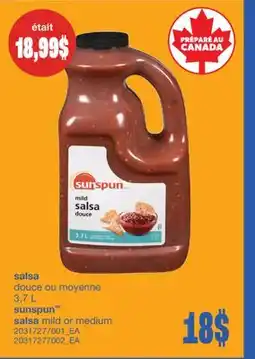 Wholesale Club SALSA DOUCE OU MOYENNE, 3,7 L offer