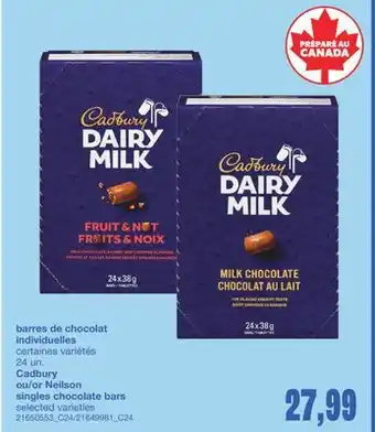 Wholesale Club BARRES DE CHOCOLAT INDIVIDUELLES, 24 un offer