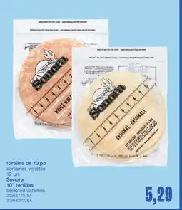 Wholesale Club TORTILLAS DE 10 PO SONORA, 12 UN offer