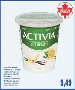 Wholesale Club YOGOURT À BOIRE ACTIVIA OU DANINO, 650 G/6 X 93 ML offer