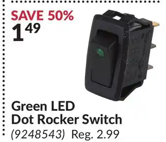 Princess Auto Green LED Dot Rocker Switch offer