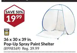 Princess Auto 36 x 30 x 39 in. Pop-Up Spray Paint Shelter offer