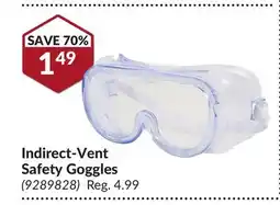 Princess Auto Indirect-Vent Safety Goggles offer
