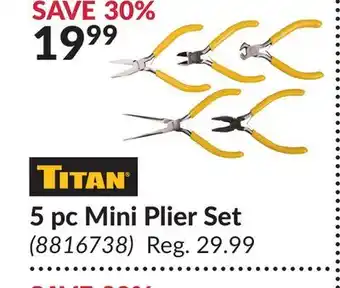 Princess Auto 5 pc Mini Plier Set offer
