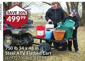 Princess Auto 34 x 48 in. Steel ATV Flatbed Cart offer