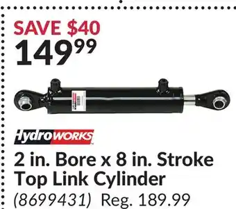 Princess Auto 2 in. Bore x 8 in. Stroke Top Link Cylinder offer