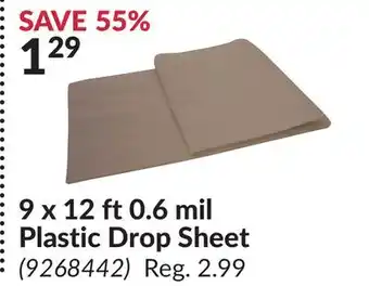 Princess Auto 9 x 12 ft 0.6 mil Plastic Drop Sheet offer