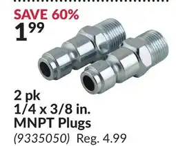 Princess Auto 2 pk 1/4 x 3/8 in. MNPT Plugs offer