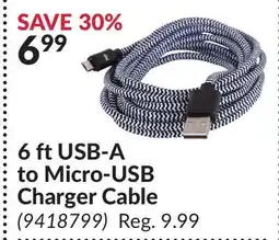 Princess Auto 6 ft USB-A to Micro-USB Charger Cable offer