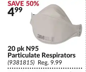 Princess Auto 20 pk N95 Particulate Respirators offer