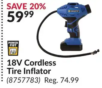 Princess Auto 18V Cordless Tire Inflator offer