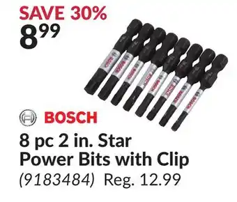 Princess Auto 8 pc 2 in. Star Power Bits with Clip offer