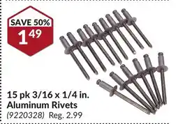 Princess Auto 15 pk 3/16 x 1/4 in. Aluminum Rivets offer