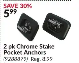 Princess Auto 2 pk Chrome Stake Pocket Anchors offer