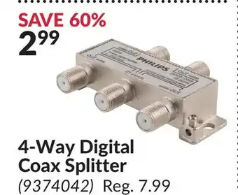 Princess Auto 4-Way Digital Coax Splitter offer