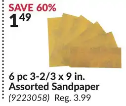 Princess Auto 6 pc 3-2/3 x 9 in. Assorted Sandpaper offer