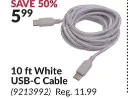 Princess Auto 10 ft White USB-C Cable offer