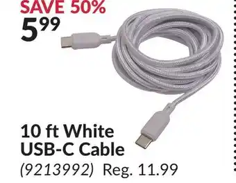 Princess Auto 10 ft White USB-C Cable offer