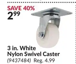 Princess Auto 3 in. White Nylon Swivel Caster offer