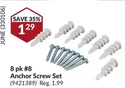 Princess Auto 8 pk #8 Anchor Screw Set offer