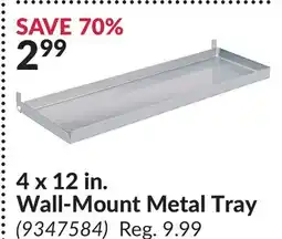 Princess Auto 4 x 12 in. Wall-Mount Metal Tray offer
