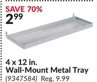 Princess Auto 4 x 12 in. Wall-Mount Metal Tray offer