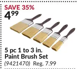 Princess Auto 5 pc 1 to 3 in. Paint Brush Set offer